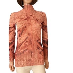 NWOT Jean Paul Gaultier Maille Femme Fuzzi long sleeve mesh top